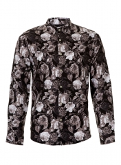 Black Rose Print Smart Shirt at Topman