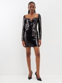 Black Sequinned long-sleeve mini dress Balenciaga FASHION US at Matches