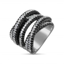 Black Spinel & White Sapphire Ring by Dilamani at Dilamani