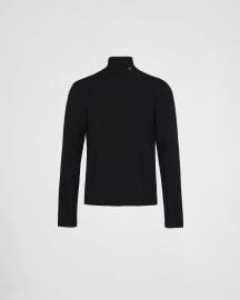 Black Stretch cotton turtleneck Prada at Prada