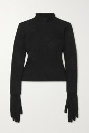 Black Stretch-lace turtleneck top BALENCIAGA NET-A-PORTER at Net a Porter