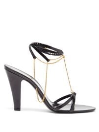 Black Sue chain-embellished leather sandals  Saint Laurent  FASHION US at Matches