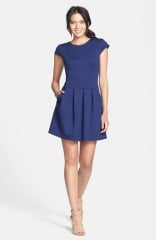 Black Swan Cap Sleeve Ponte Knit Fit andamp Flare Dress at Nordstrom