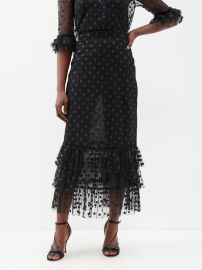 Black The Black Rainbow polka dot tulle midi skirt The Vampirex27s Wife FASHION US at Matches