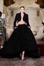 Black Tinsel Cropped Jacket Christian Siriano at Christian Siriano