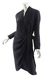 Black Tom and Linda Platt Classic Wrap WTie- Great - M -barneys Knee Length Cocktail Dress Size 8 M Listed By Barbara Green - at Tradesy