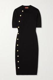 Black Topaz button-detailed ribbed-knit midi dress ALTUZARRA NET-A-PORTER at Net a Porter