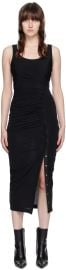 Black Twist Tank Midi Dress by Helmut Lang on Sale at ssense