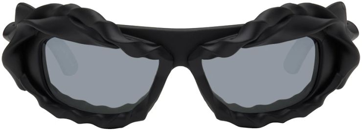 Black Twisted Sunglasses by Ottolinger on Sale at Ssense