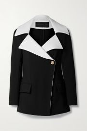 Black Two-tone stretch-wool blazer PROENZA SCHOULER NET-A-PORTER at Net a Porter