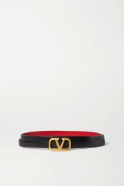 Black Valentino Garavani VLOGO reversible leather belt  VALENTINO  NET-A-PORTER at Net a Porter