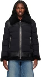 Black Vanna Down Shearling Jacket at ssense