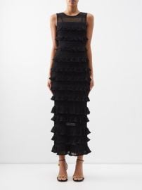 Black Wonderland ruffled midi dress Zimmermann FASHION US at Matches