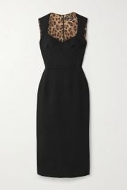 Black Wool-blend crepe midi dress  DOLCE amp GABBANA  NET-A-PORTER at Net a Porter