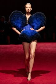 Black amp Electric Blue Ombr Tulle Corseted Structured Mini Dress Christian Siriano at Christian Siriano