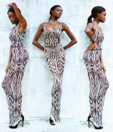 Black and Silver Chain Python Gown Custom Order by Natalia Fedner at Natalia Fedner