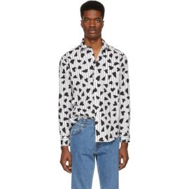 Black and White Heart Stripe Shirt at SSENSE