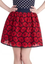 Black and red floral skirt at Modcloth