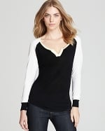 Black and white blouse like Robins at Bloomingdales