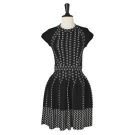 Black and white jacquard knit dress with geometrical pattern M Missoni For Sale at 1stDibs m missoni jacquard dress at 1st Dibs