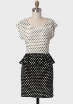 Black and white peplum dress at Ruche at Ruche