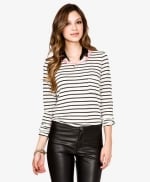 Black and white striped top with pink trim at Forever 21