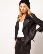 Black biker jacket at Asos