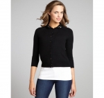 Black cardigan with sequin peter pan collar at Bluefly