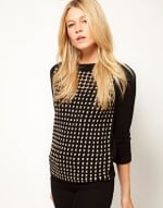 Black contrast sleeve sweater at ASOS at Asos