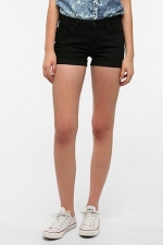 Black denim shorts at Urban Outfitters at Urban Outfitters