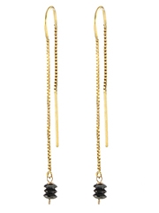 Black diamond threader Earrings by Peggy Li at Bottica