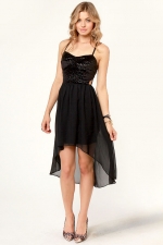 Black dipped hem dress from Lulus at Lulus