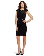 Black dress with leather top at Amazon