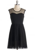 Black dress with sheer top at ModCloth at Modcloth