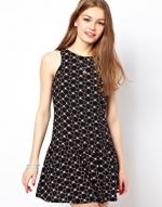 Black drop waist dress at Asos