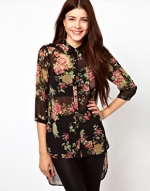 Black floral blouse like Lemons at Asos