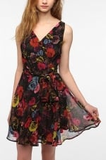 Black floral dress like Bernadettes at Urban Outfitters