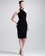 Black halter dress from Neiman Marcus at Neiman Marcus