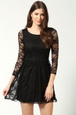 Black lace dress at Boohoo at Boohoo