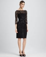 Black lace dress by Aidon Mattox at Neiman Marcus