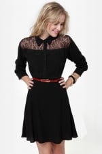 Black lace shirtdress from Lulus at Lulus