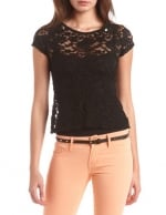 Black lace tee from Charlotte Russe at Charlotte Russe