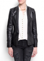 Black leather blazer like Robins at Mango