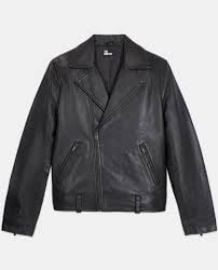 Black leather jacket The Kooples US at The Kooples