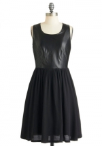 Black leather top dress at Modcloth