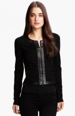 Black leather trim jacket like Rachel Bilsons at Nordstrom