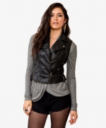 Black leather vest from Forever 21 at Forever 21