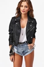 Black moto jacket like Arias at Nasty Gal