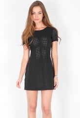 Black perforated dress by Style Stalker at Singer 22