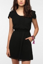 Black pintuck dress at Urban Outfitters